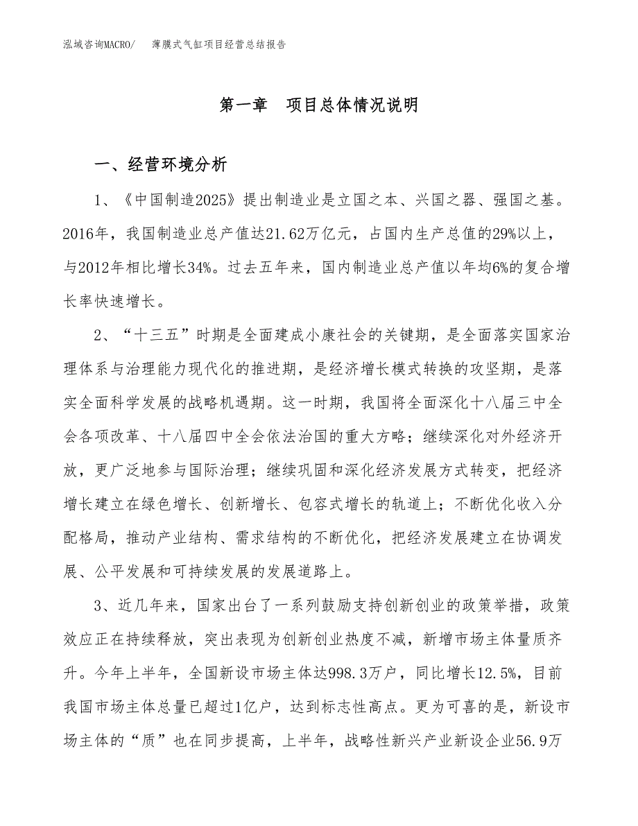 薄膜式气缸项目经营总结报告范文模板.docx_第2页