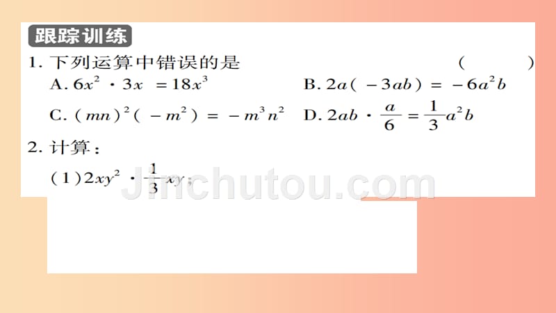 八年级数学上册 第十四章《整式的乘法与因式分解》14.1 整式的乘法 14.1.4 整式的乘法（第1课时）新人教版_第5页