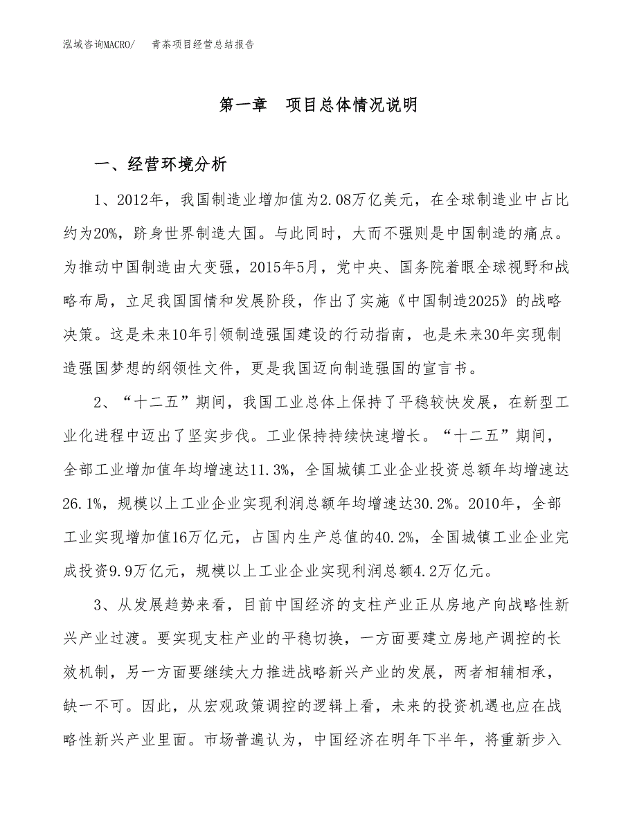 青茶项目经营总结报告范文模板.docx_第2页