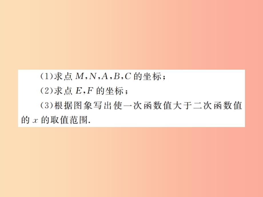 2019年秋九年级数学上册第二十二章二次函数小专题4直线与抛物线的交点问题课件 新人教版_第3页