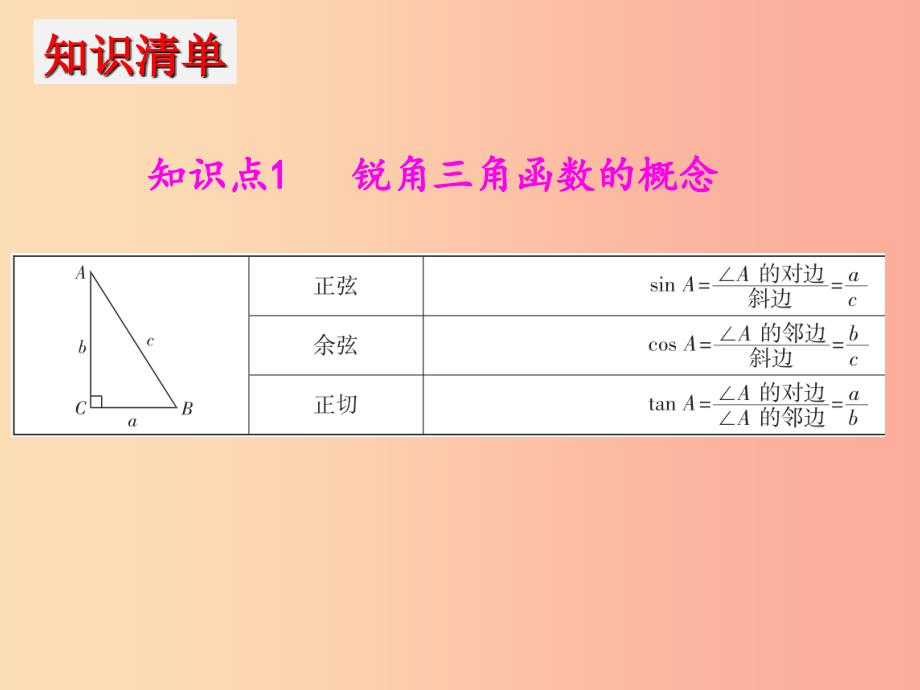 2019年中考数学冲刺总复习第一轮横向基础复习第三单元三角形第15课解直角三角形课件_第3页