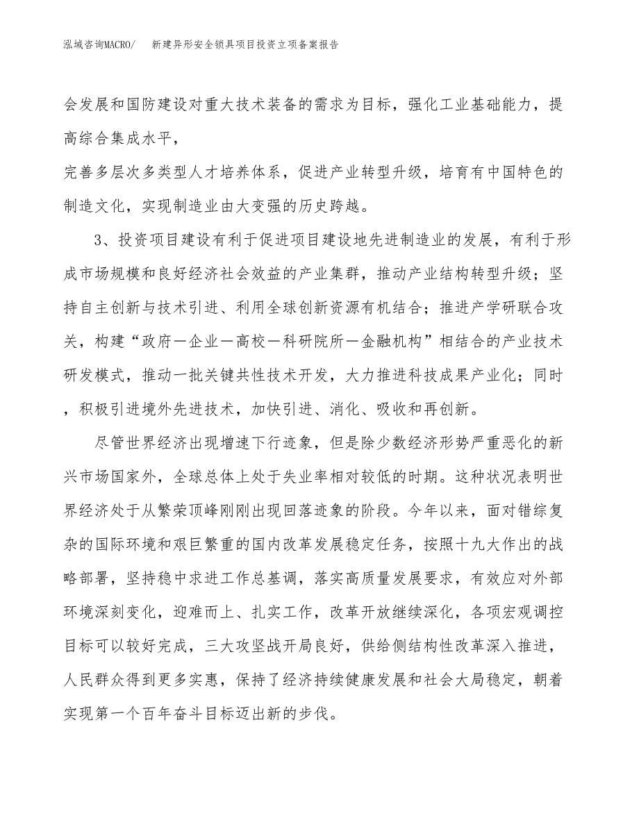 新建异形安全锁具项目投资立项备案报告(项目立项).docx_第5页