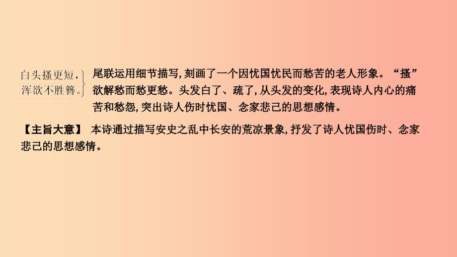 2019年中考语文总复习第一部分教材基础自测八上古诗文诗词五首春望课件新人教版_第3页