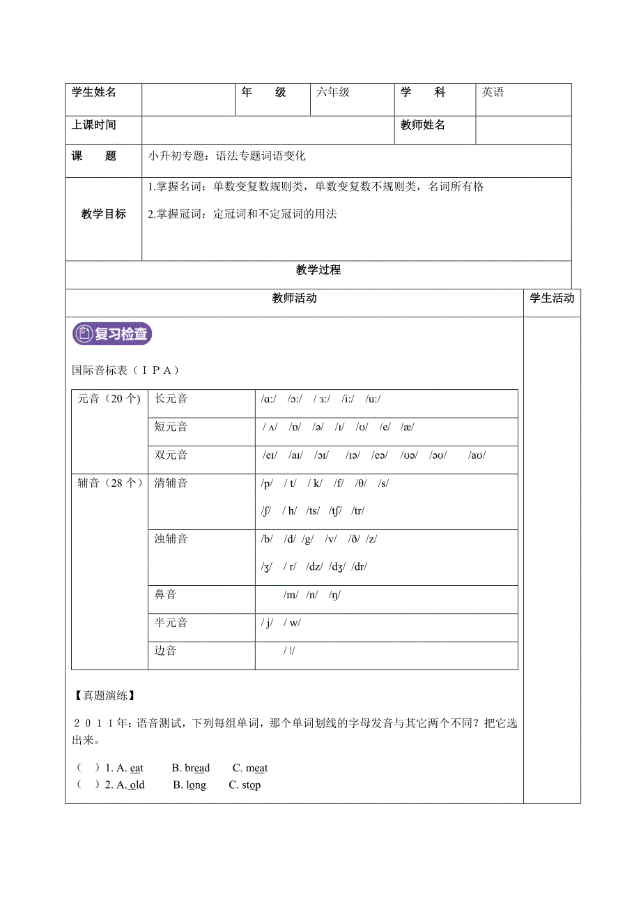 六年级下册英语试题小升初 英语专题--词性变化 人教pep(无答案)_第1页