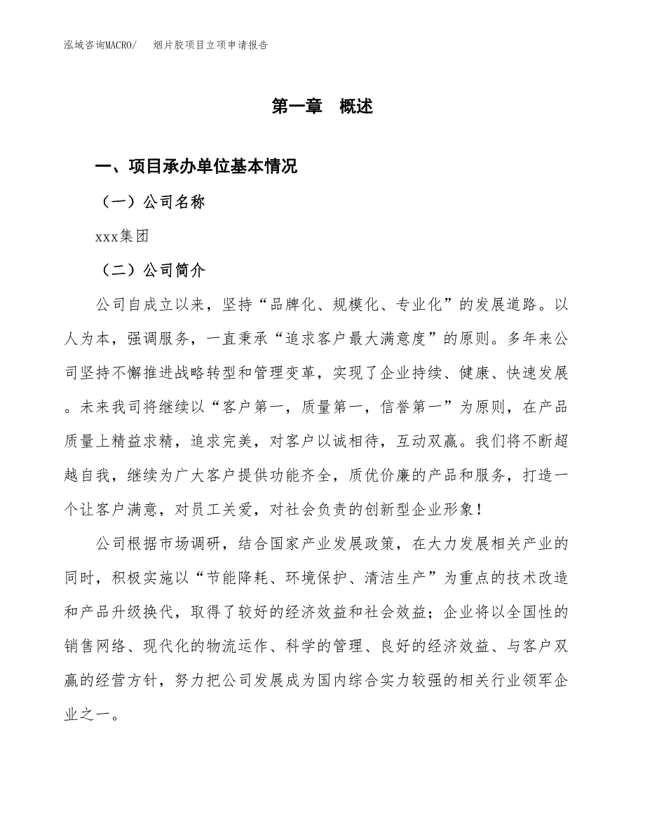 烟片胶项目立项申请报告模板（总投资14000万元）_第2页