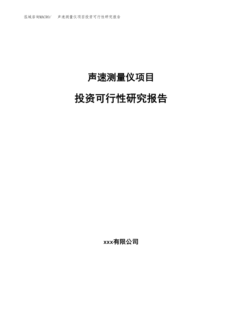 声速测量仪项目投资可行性研究报告(立项备案模板).docx_第1页