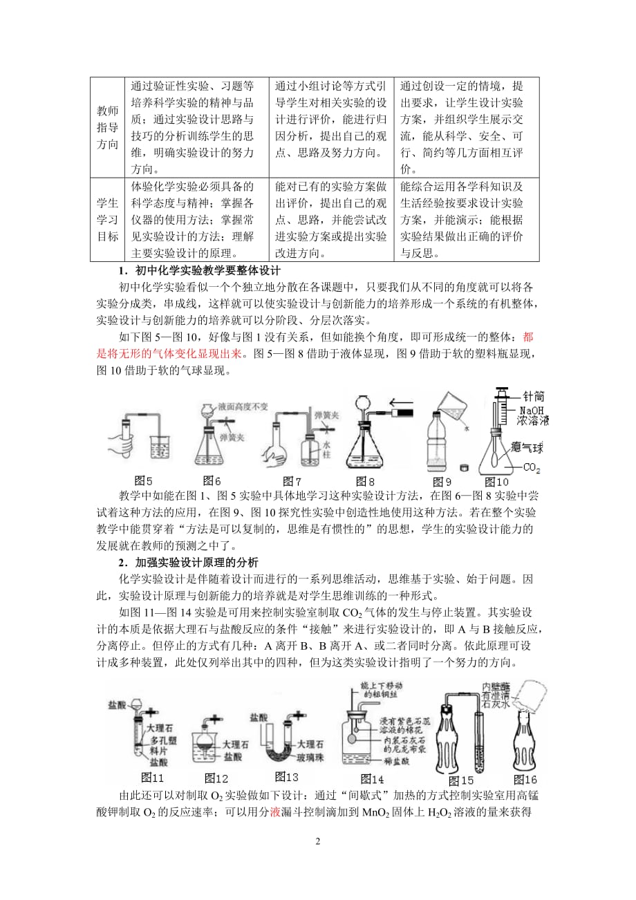 谈初中化学实验设计与创新能力培养_第2页