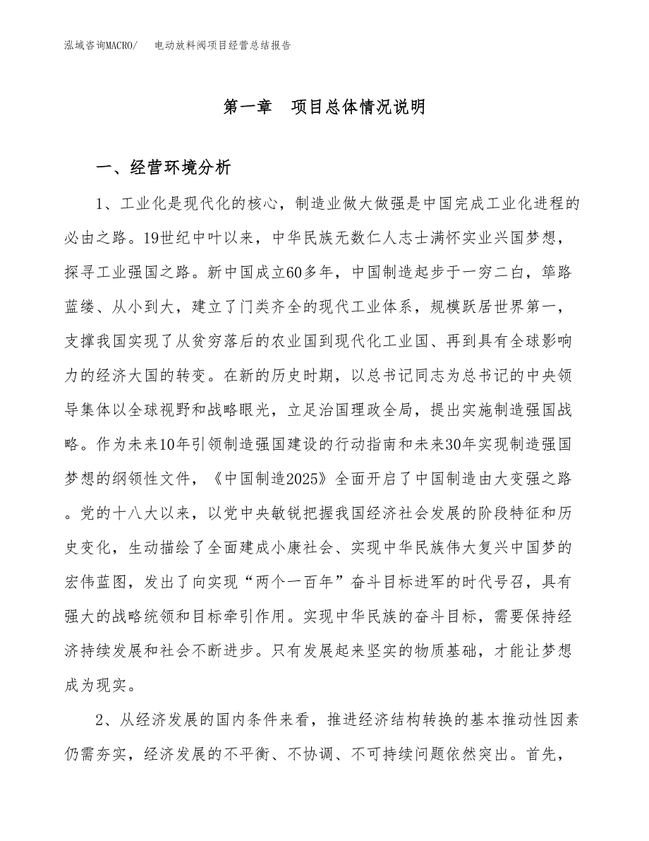 电动放料阀项目经营总结报告范文模板.docx_第2页