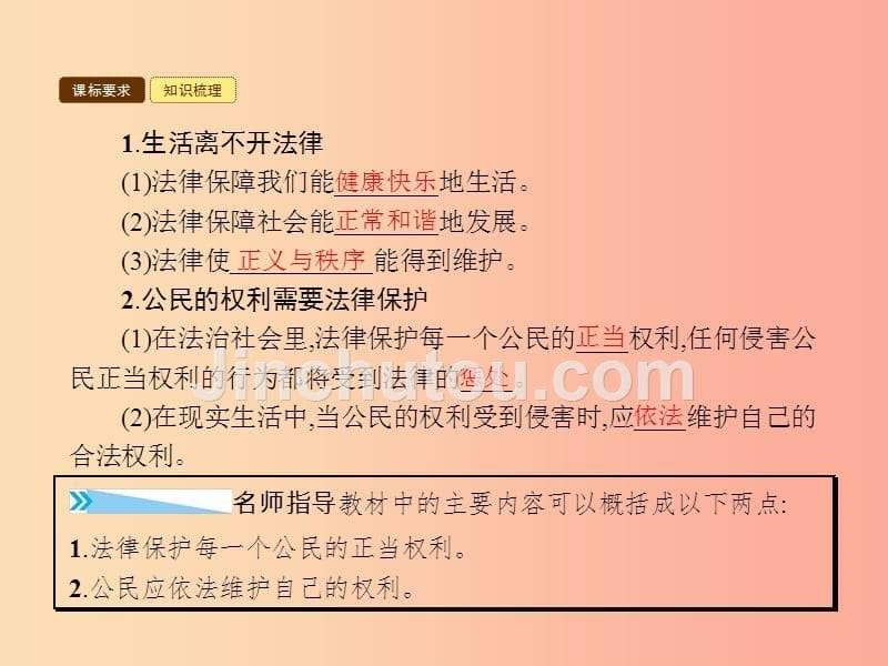 八年级政治上册第五单元生活在法律的保护中第一节生活中的法律保护第1框法律保护公民的权利课件湘教版_第5页