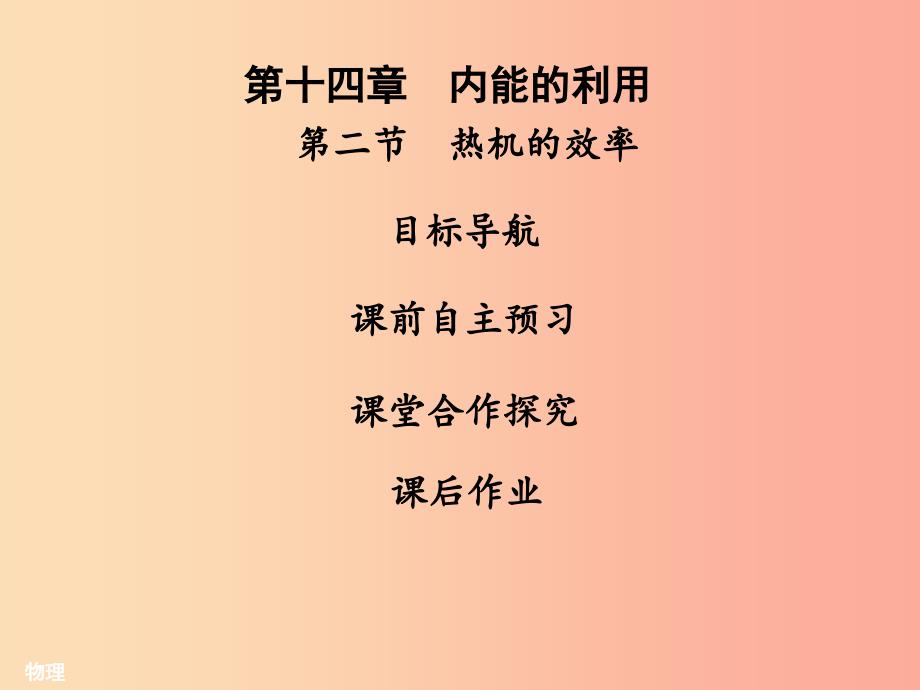 2019年九年级物理全册14.2热机的功率习题课件 新人教版_第1页