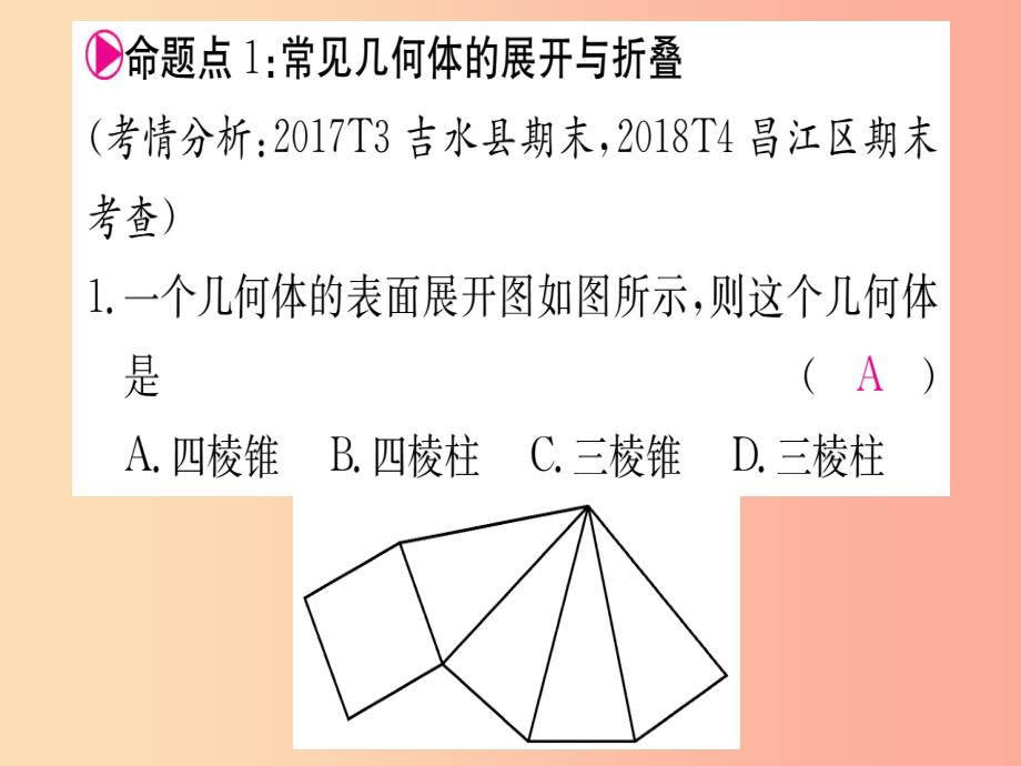 江西省2019秋七年级数学上册 第1章 丰富的图形世界江西常考命题点突破课件（新版）北师大版_第2页