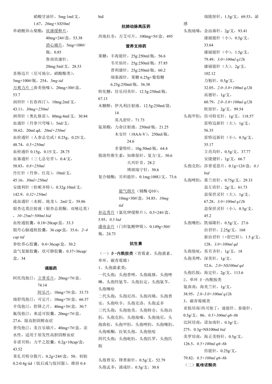 心内科常用药物手册精编_第2页