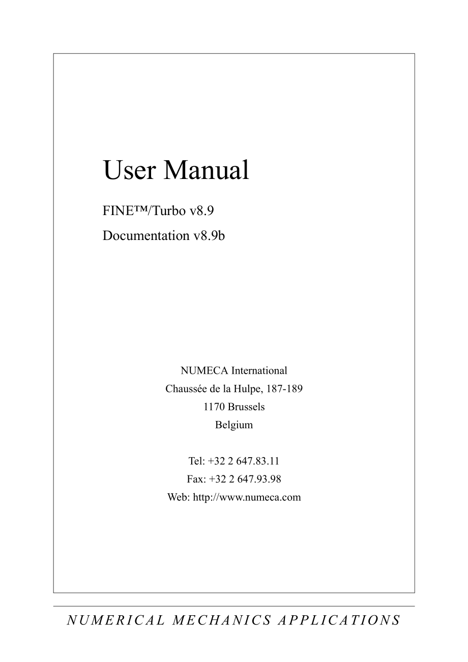 User Manual FINE Turbo v8.9 Flow Integrated Environment_第2页