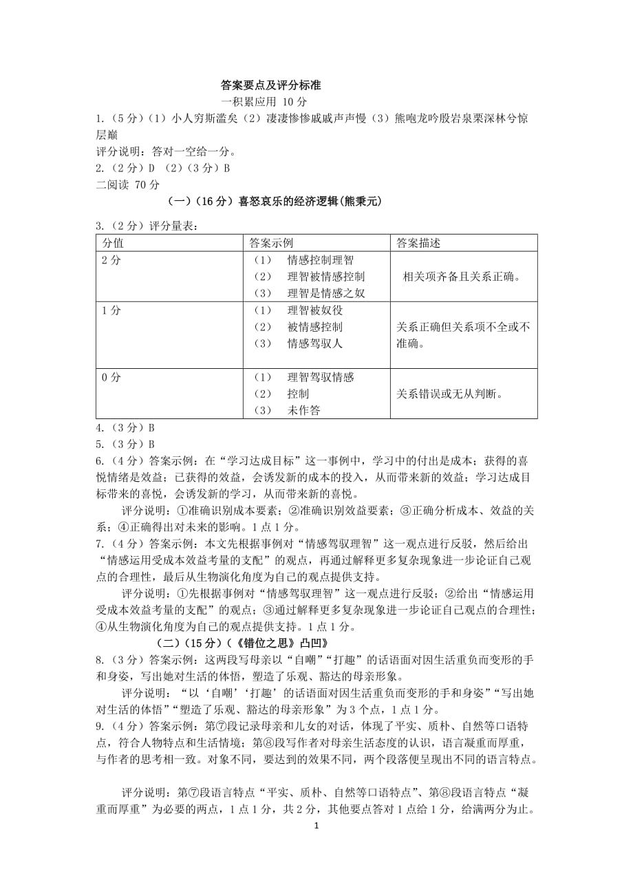 18年上海高考语文试卷答案资料_第1页