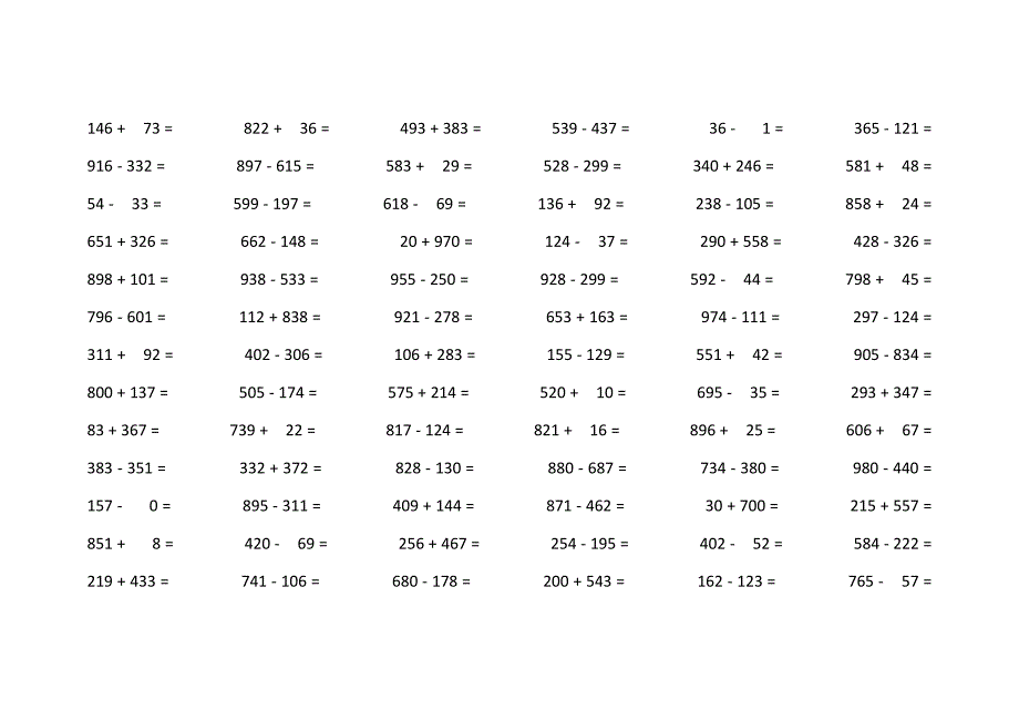 1000以内加减法,三位数加减法资料_第3页