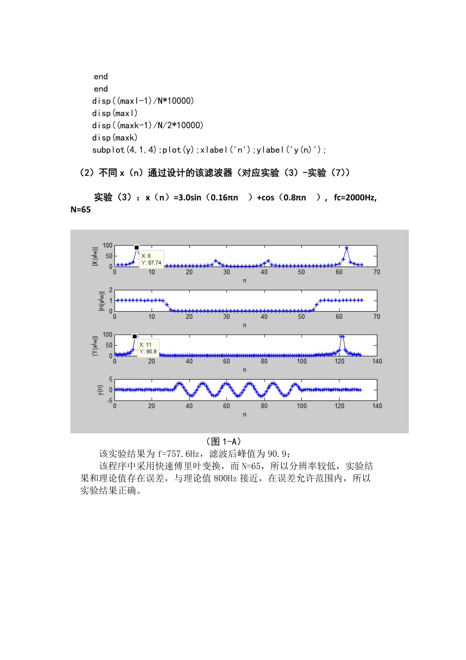 数字信号处理实验报告-FIR滤波器的设计与实现_第4页