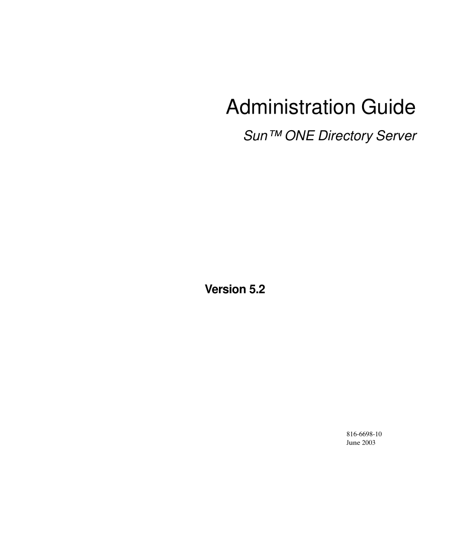 Administration Guide Sun ONE Directory Server_第1页