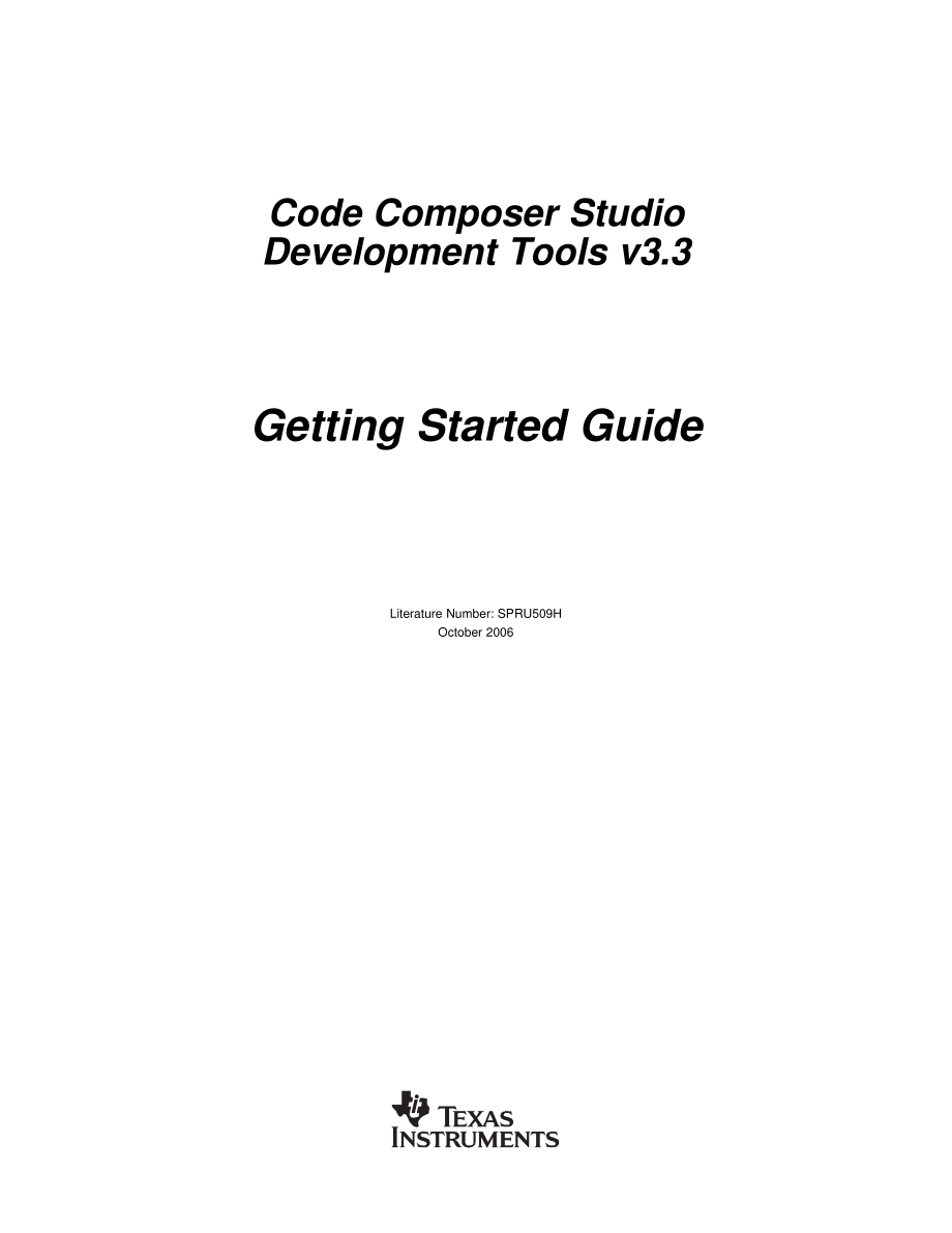 Code Composer Studio Development Tools v3.3 Getting Started Guide_第1页