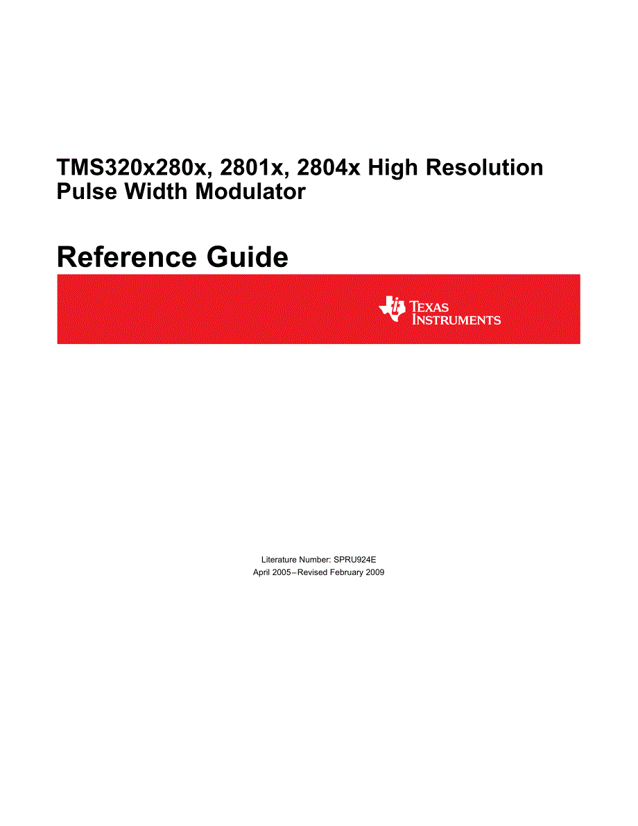 TMS320x280x,_2801x,_2804x_高解析度脉宽调制器参考手册_第1页