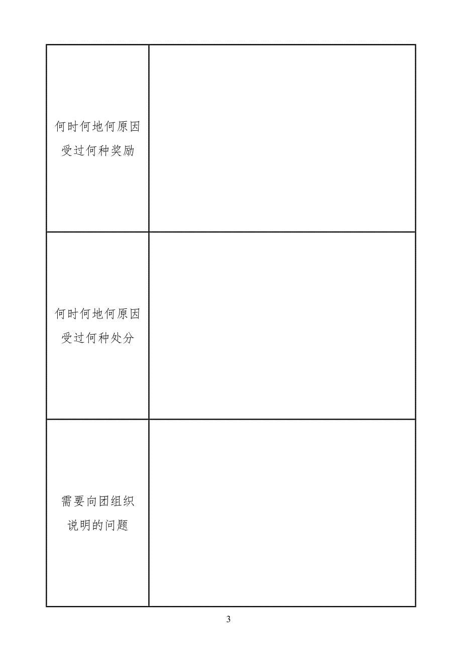 2019年新版入团志愿书表格（模板）_第5页