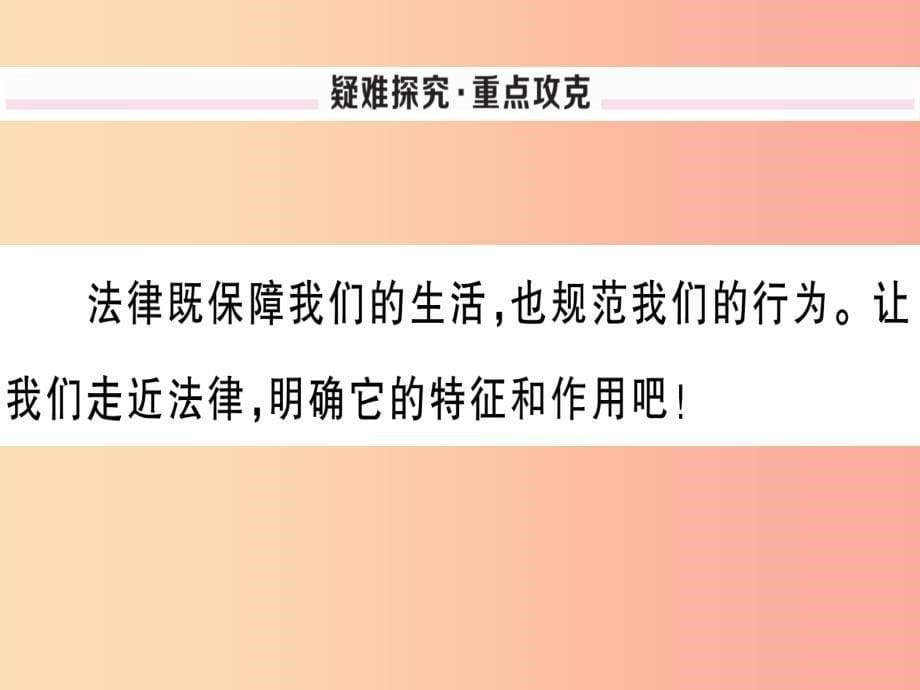 七年级道德与法治下册 第四单元 走进法治天地 第九课 法律在我们身边 第2框 法律保障生活习题 新人教版_第5页