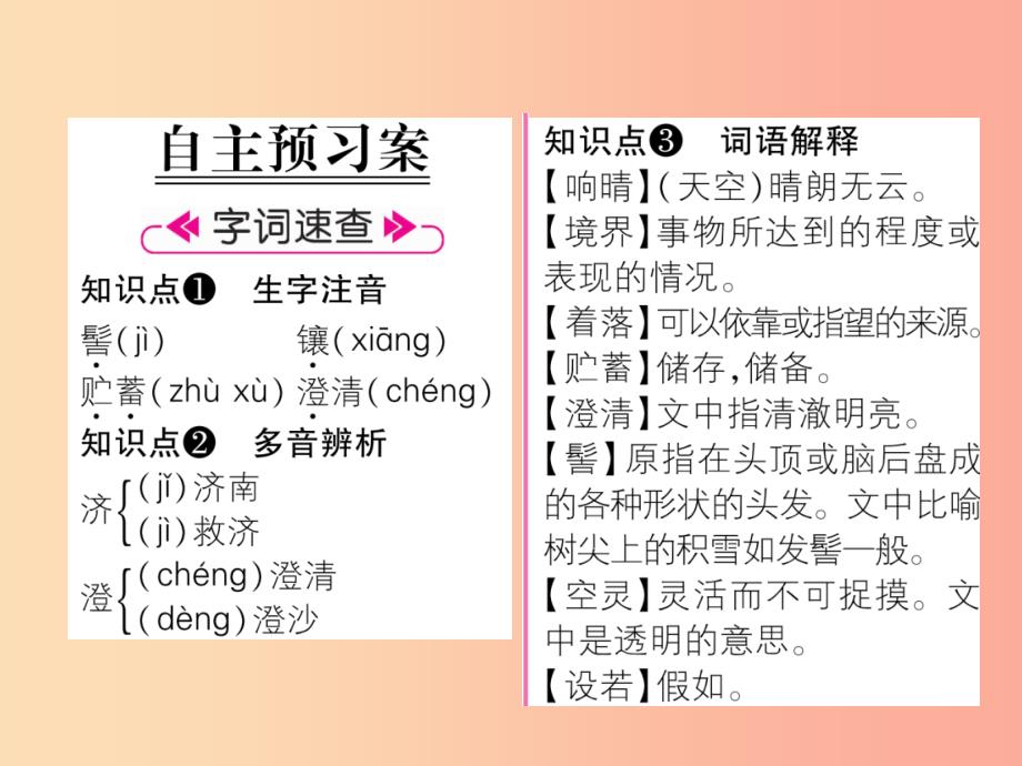 （毕节地区）2019年七年级语文上册 第1单元 2济南的冬天习题课件 新人教版_第2页