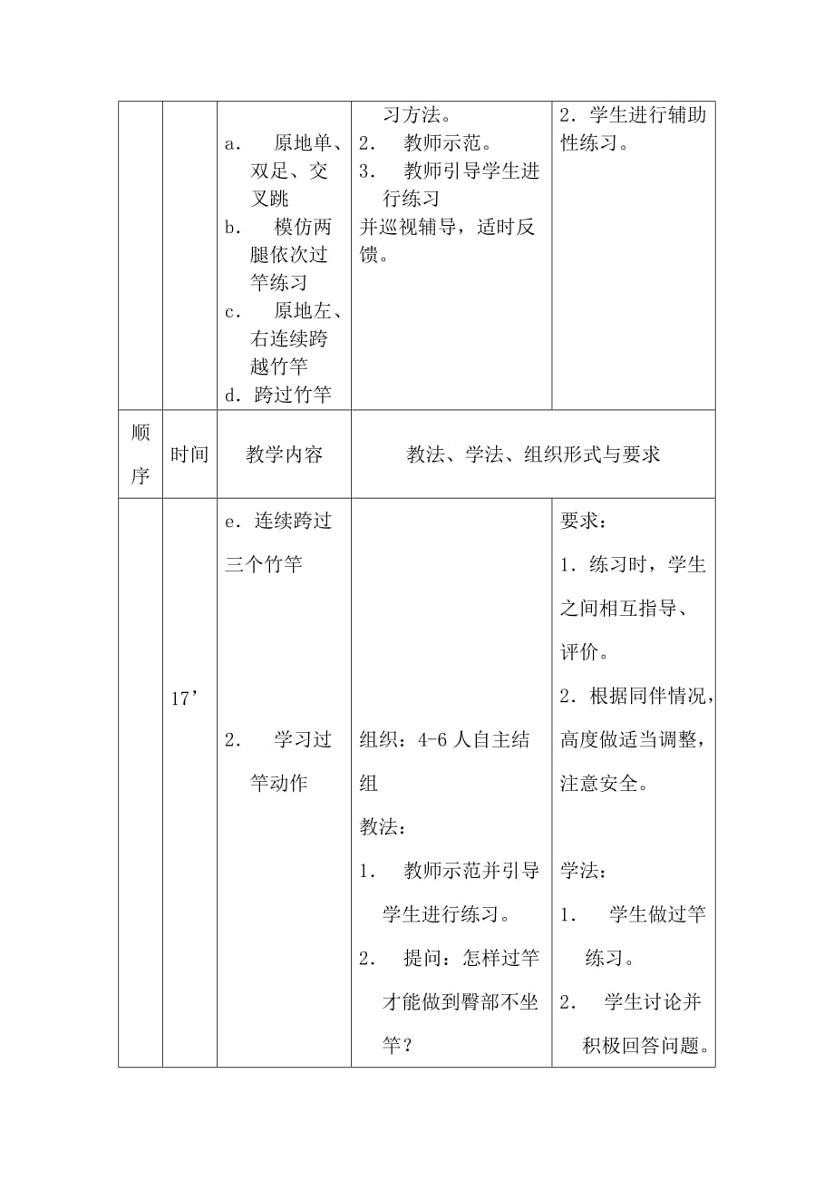 八年级跨越式跳高教案设计_第3页