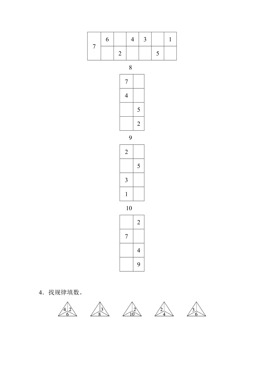 苏教版小学数学一年级上册《第七单元 分与合》单元测试题_第2页