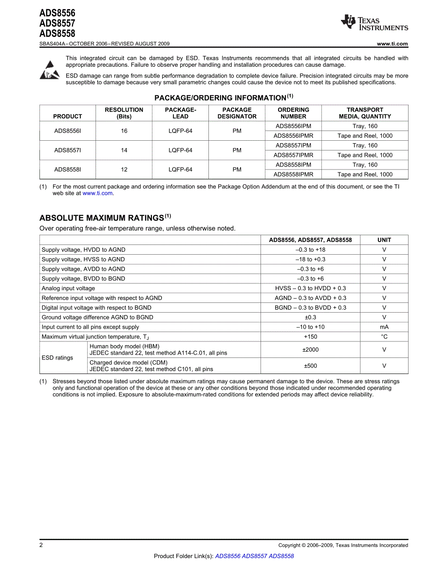ADS8556数据手册（英文版）_第2页