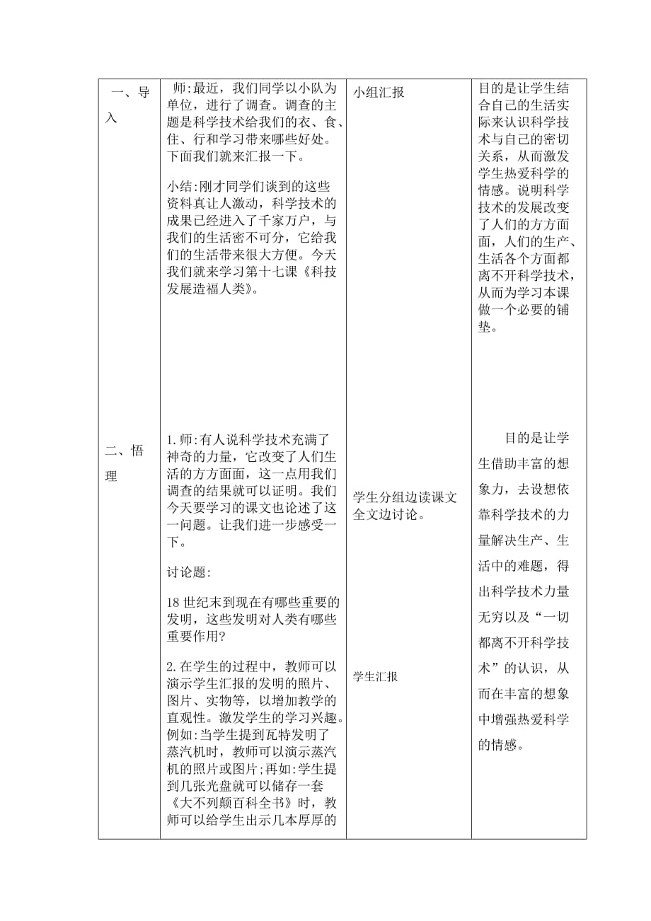 五年级道德与法治上册教案-17课 科技发展 造福人类-对世界的不断探索 人教部编版（五四制）_第2页