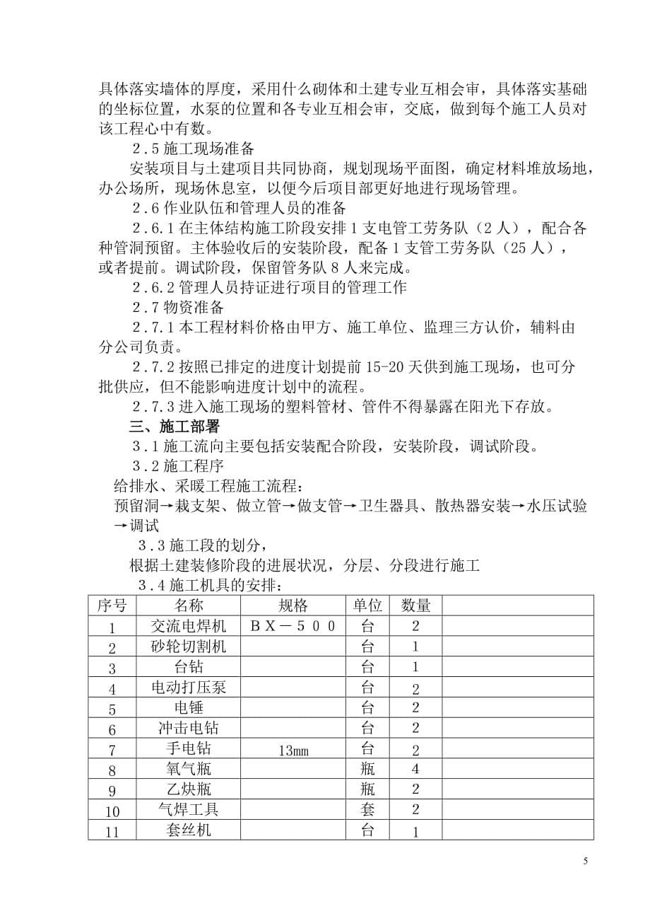 阳泉市人民医院高住楼管道施工_第5页