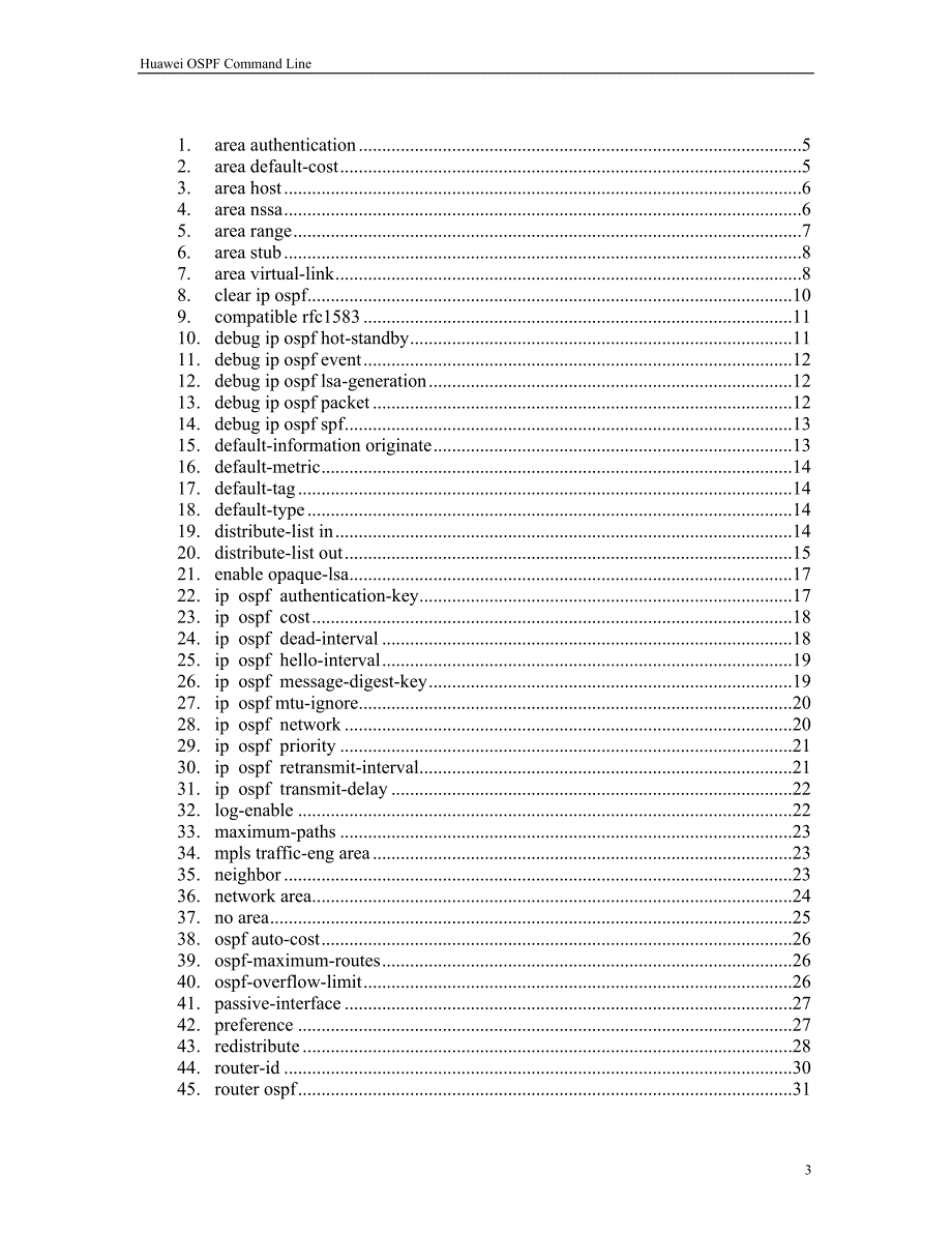 hauwei OSPF Configuration Command Handbook_第3页