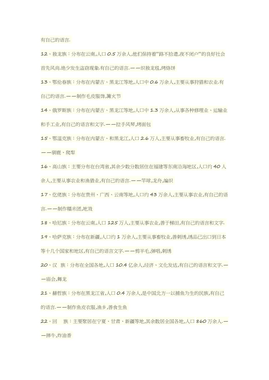 56个民族介绍资料_第2页