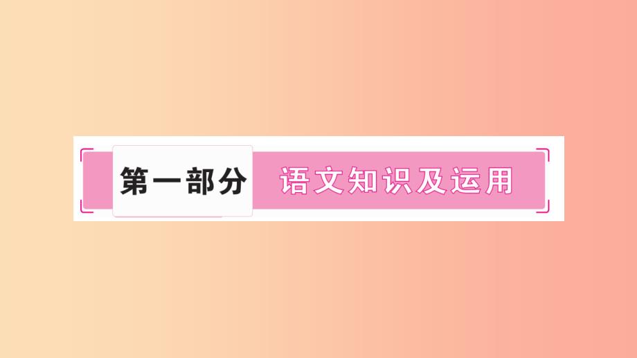 重庆市2019年中考语文第1部分语文知识及运用专题1字音课件_第1页