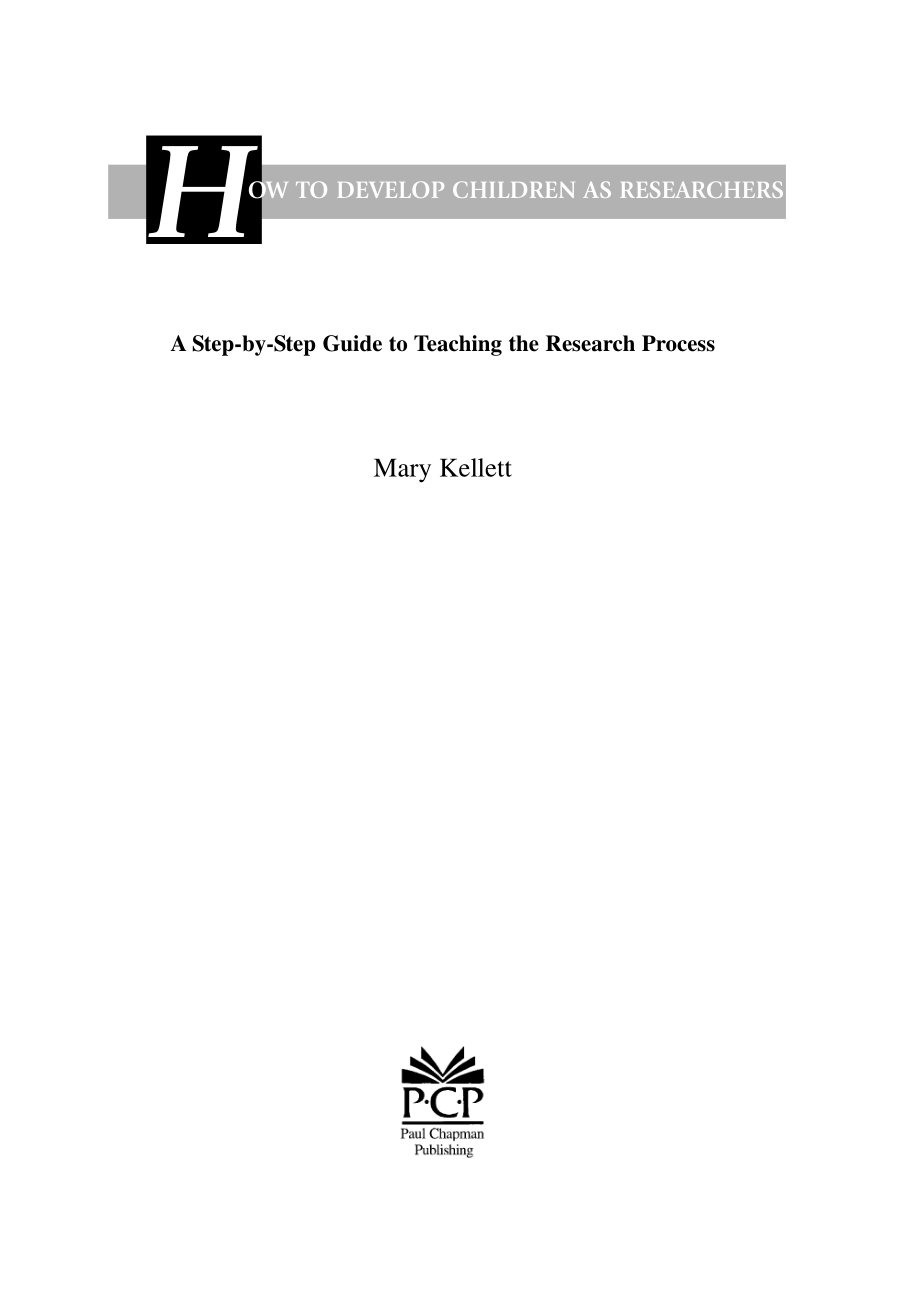 How to Develop Children as Researchers - A Step by Step Guide to Teaching the Research Process 2005_第4页