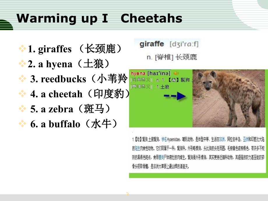 视听阅读第二册 unit1 cheetahs_第2页