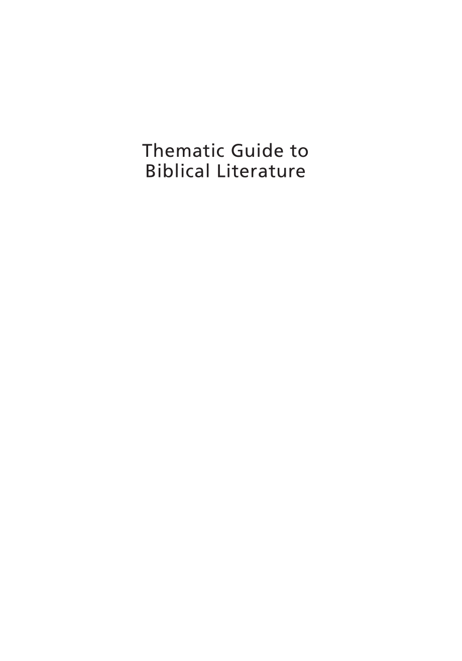 Thematic Guide to Biblical Literature 2009_第2页