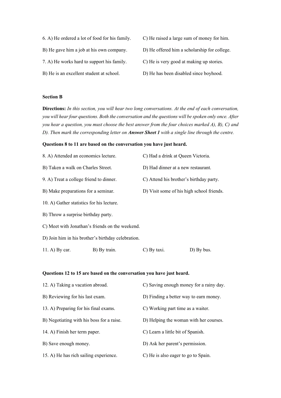 2017年12月英语四级真题和答案解析(第二套)资料_第2页