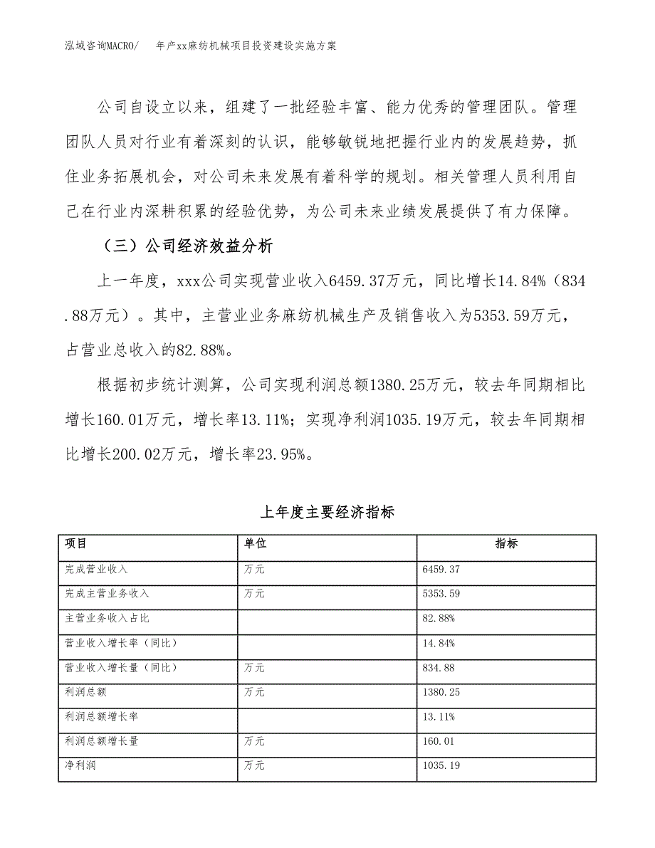 年产xx麻纺机械项目投资建设实施方案.docx_第3页