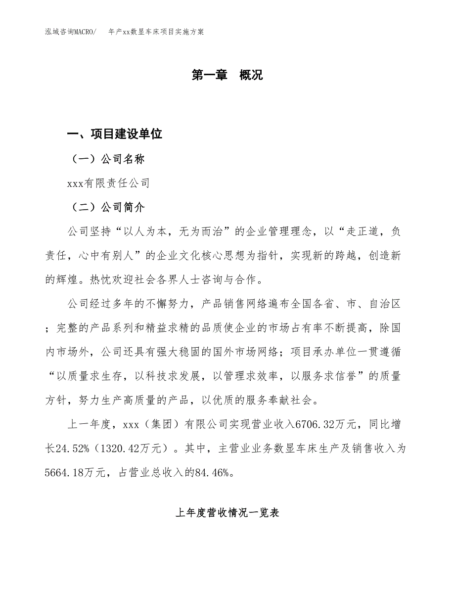 年产xx数显车床项目实施方案模板.docx_第1页