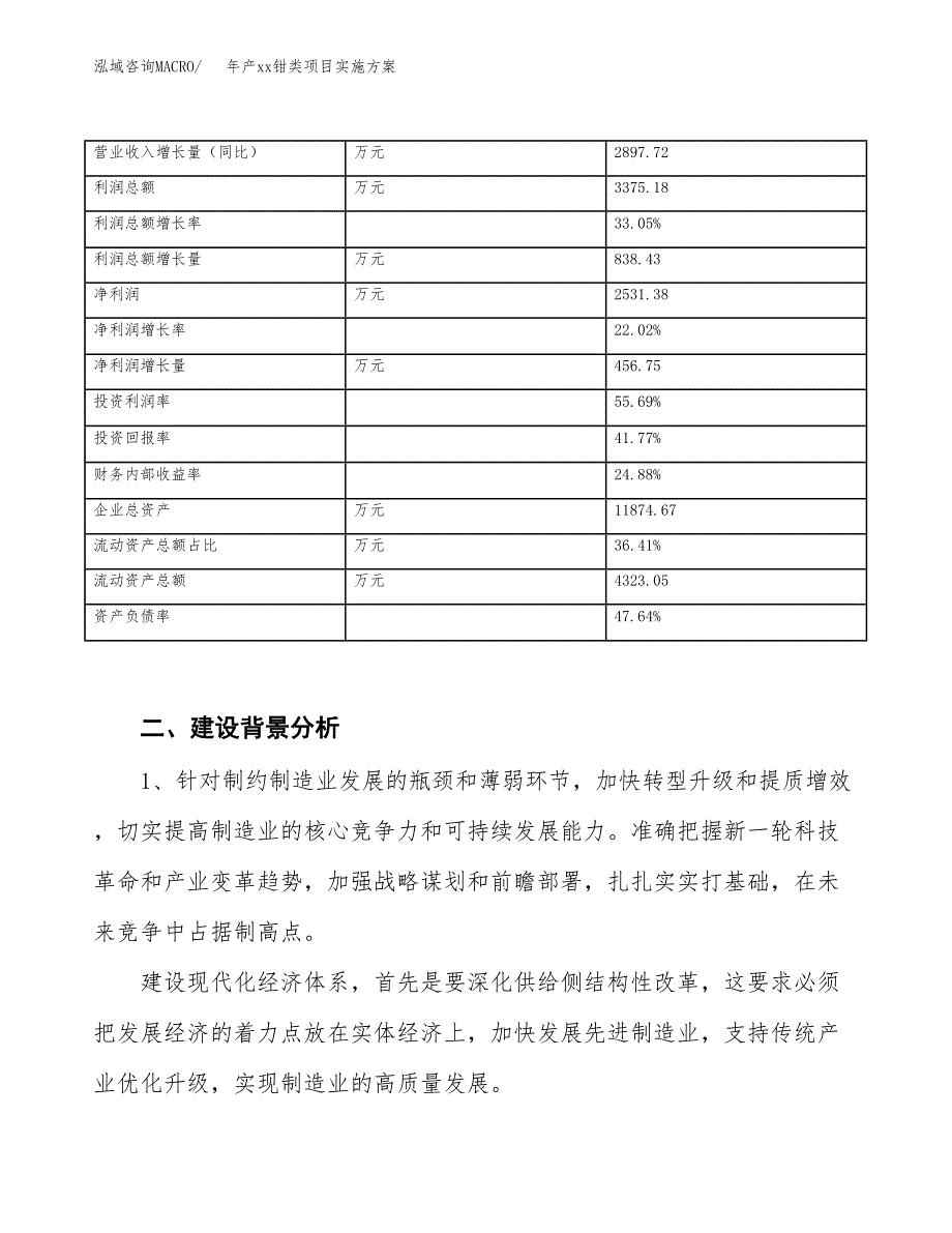 年产xx钳类项目实施方案模板.docx_第3页