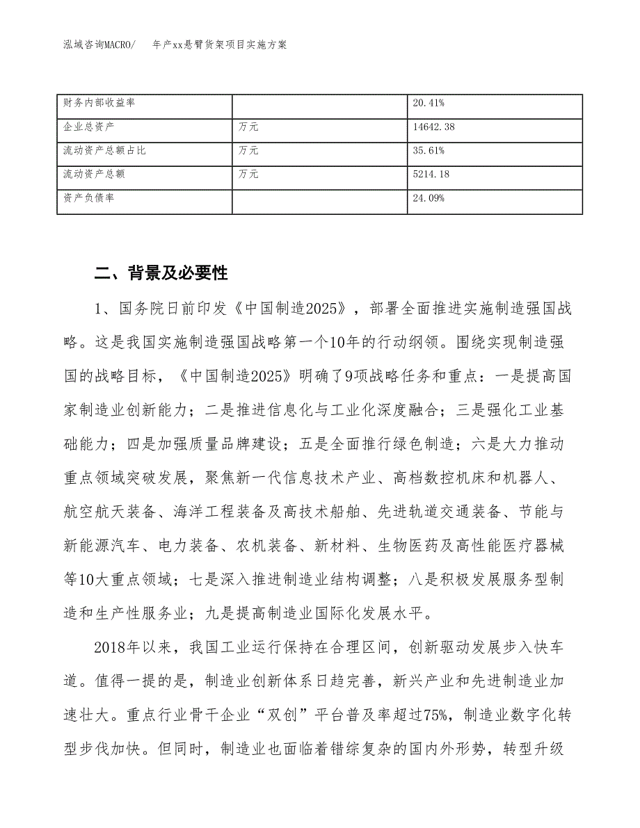 年产xx悬臂货架项目实施方案模板.docx_第3页