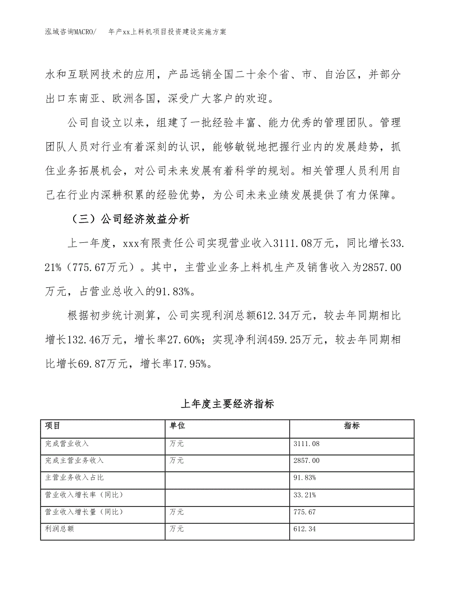 年产xx上料机项目投资建设实施方案.docx_第3页