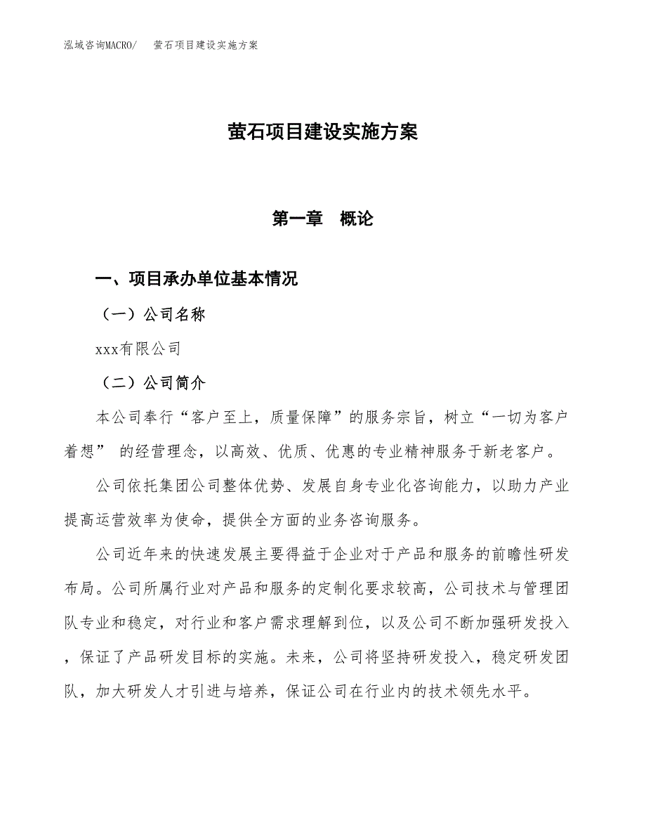 萤石项目建设实施方案.docx_第1页