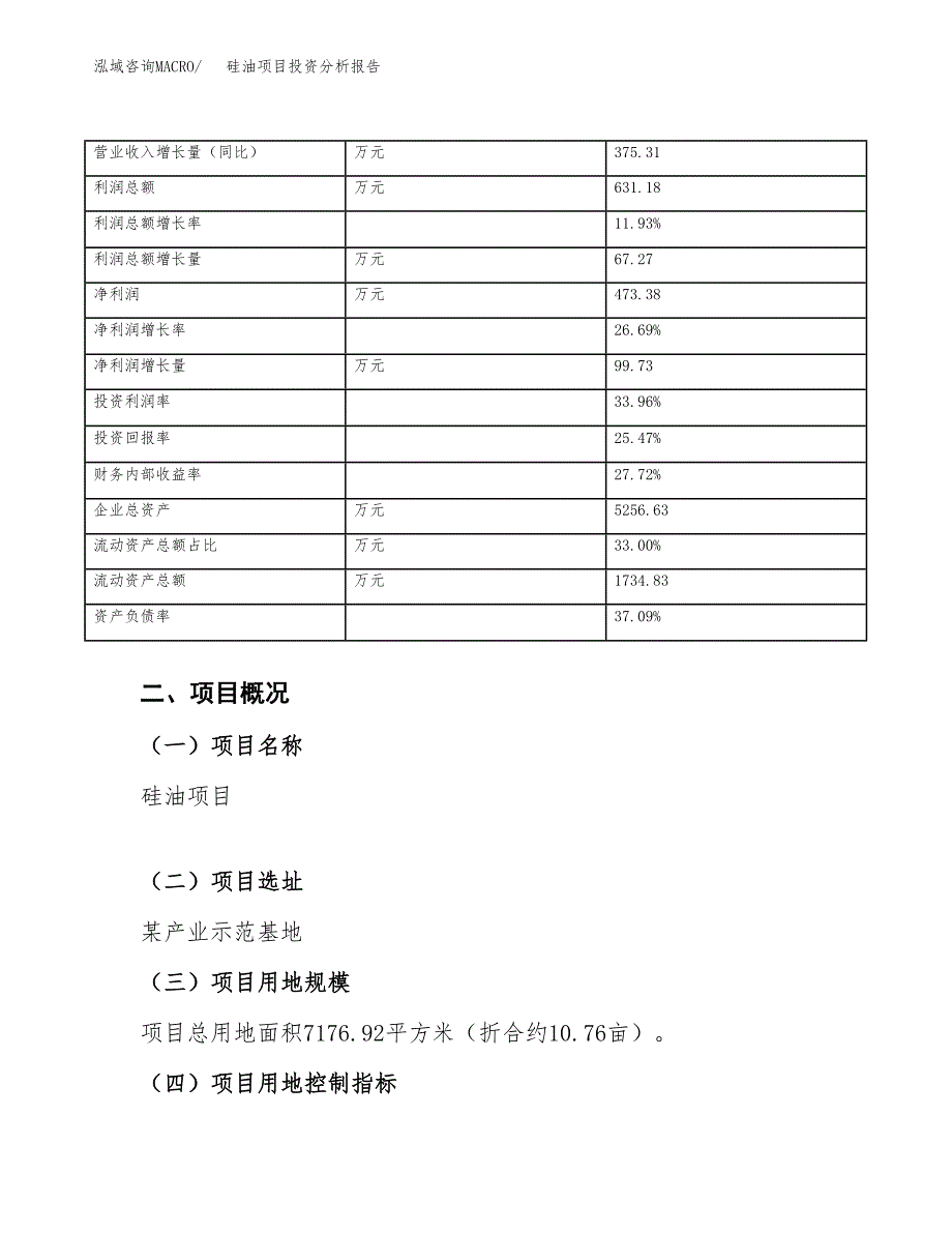 硅油项目投资分析报告（总投资2000万元）（11亩）_第4页