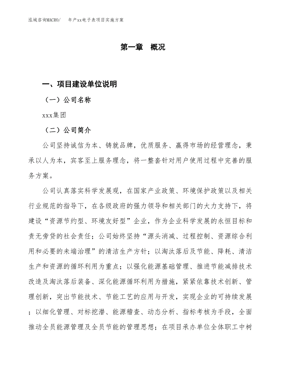 年产xx电子表项目实施方案模板.docx_第1页