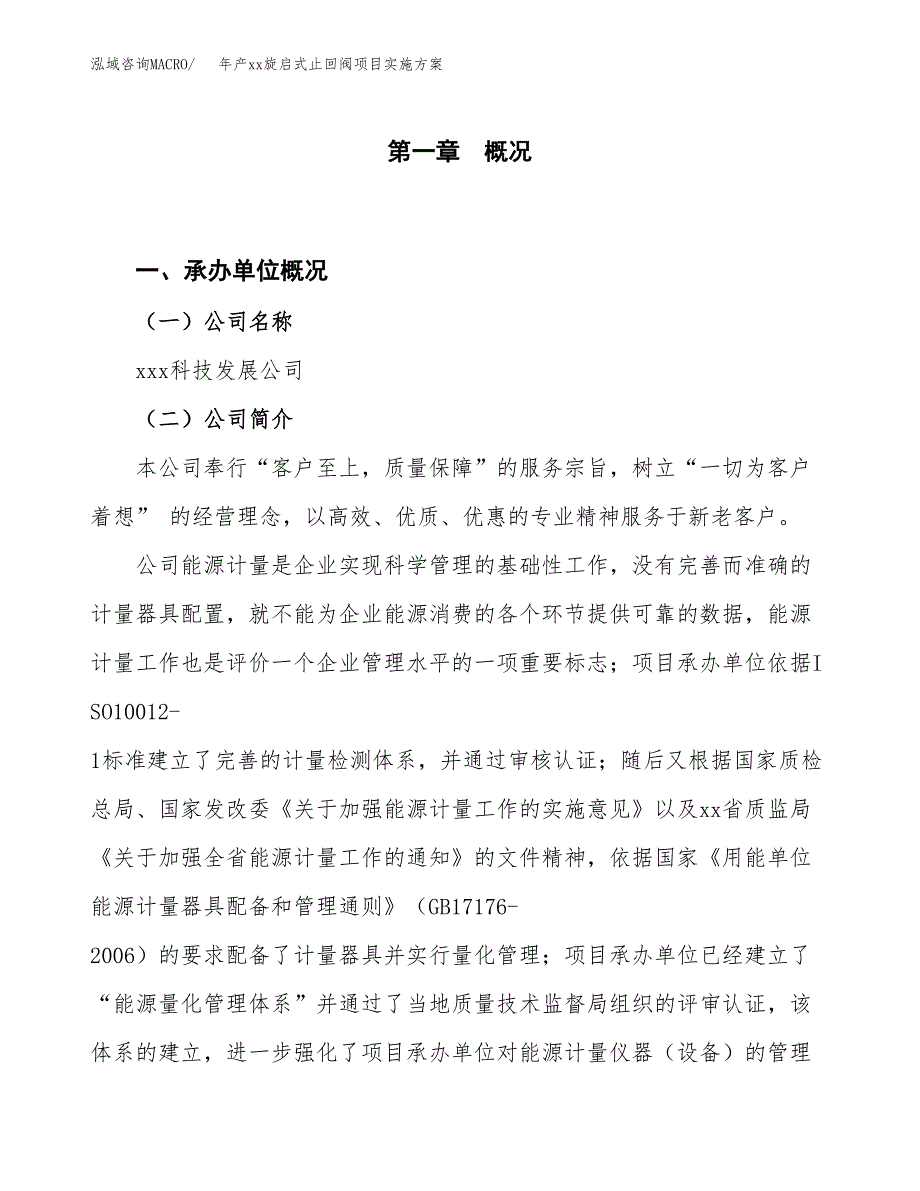 年产xx旋启式止回阀项目实施方案模板.docx_第1页