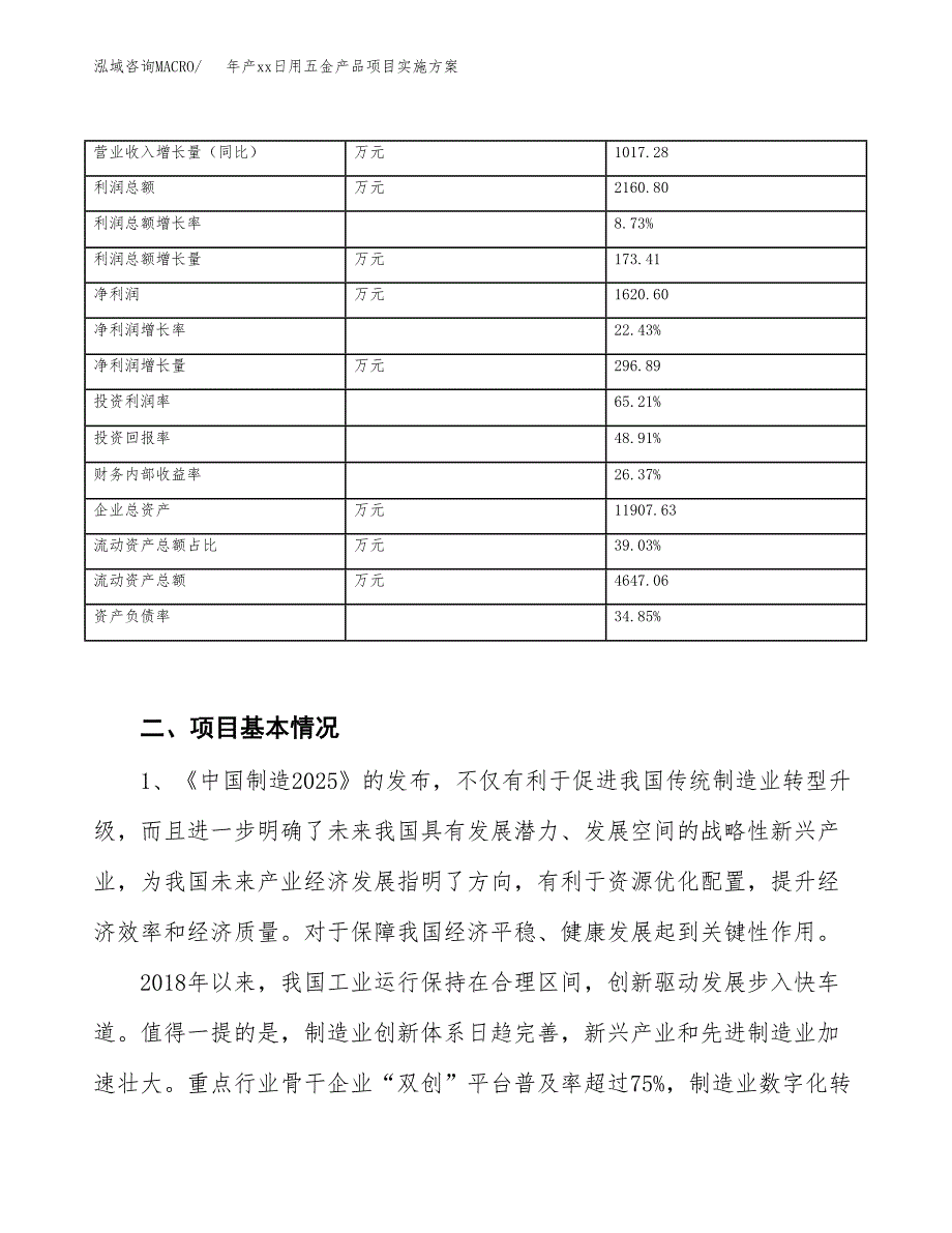 年产xx日用五金产品项目实施方案模板.docx_第3页