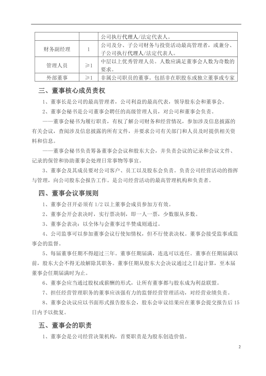 成立董事会及董事会管理的议案_第2页