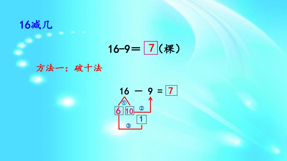 一年级上册数学课件－ 6.8 161718减几l西师大版_第4页